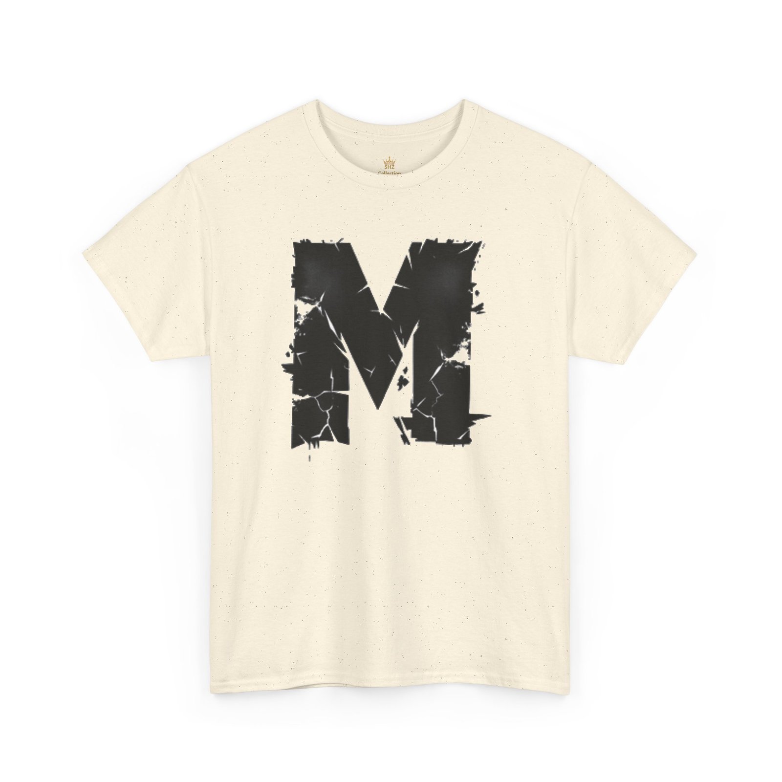 Distressed Black 'M' Graphic Tee — Monogram Initial Shirt - Image 22