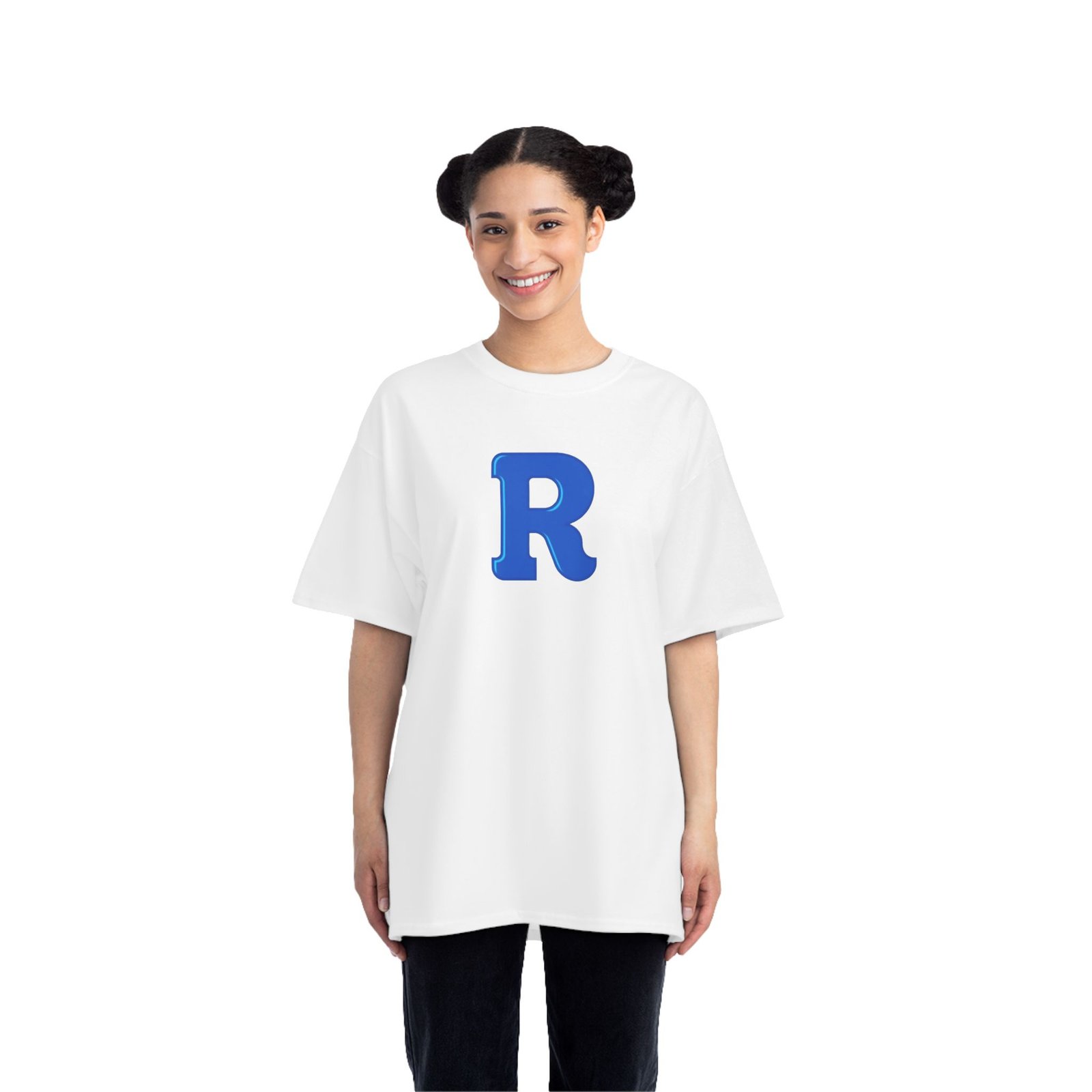 Blue Letter R Initial T-Shirt — Monogram Graphic Tee - Image 3