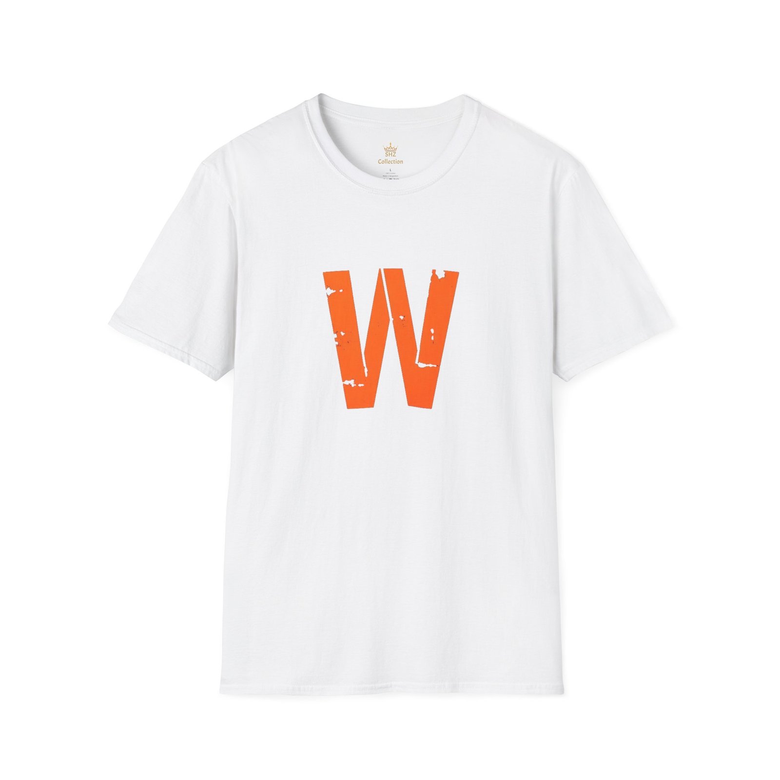 Distressed Orange 'W' Graphic T-Shirt - Image 9