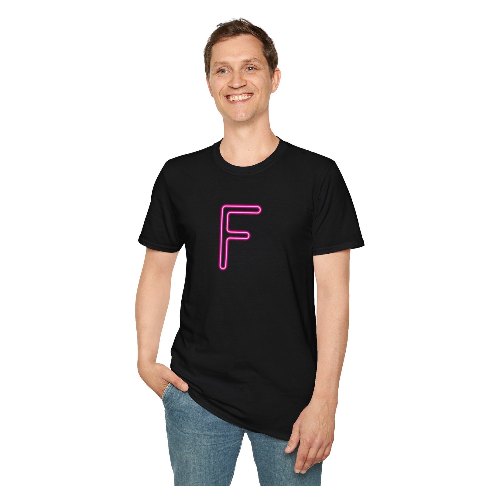 Neon Pink 'F' Graphic T-Shirt — Retro Letter Tee - Image 7