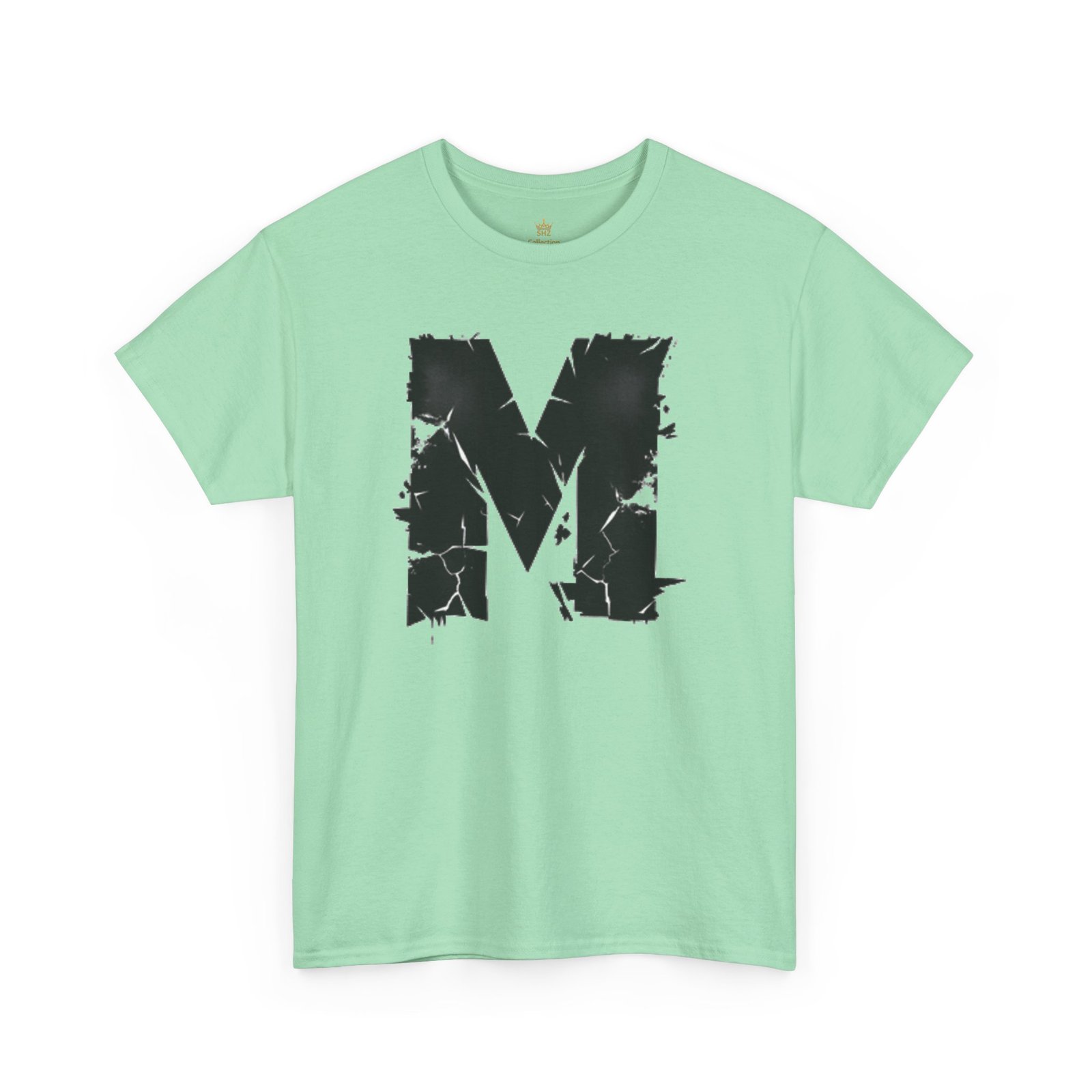 Distressed Black 'M' Graphic Tee — Monogram Initial Shirt - Image 36