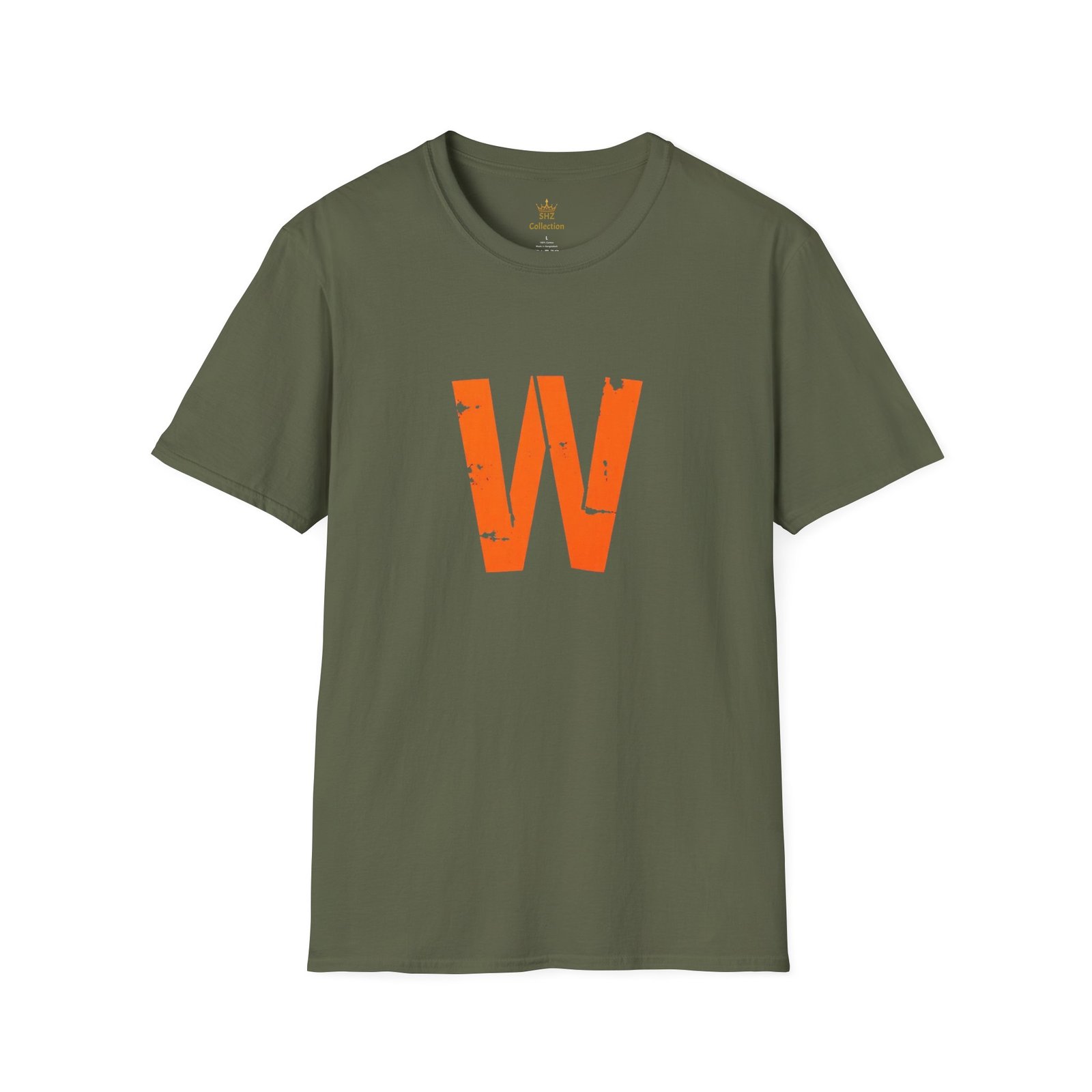 Distressed Orange 'W' Graphic T-Shirt - Image 33