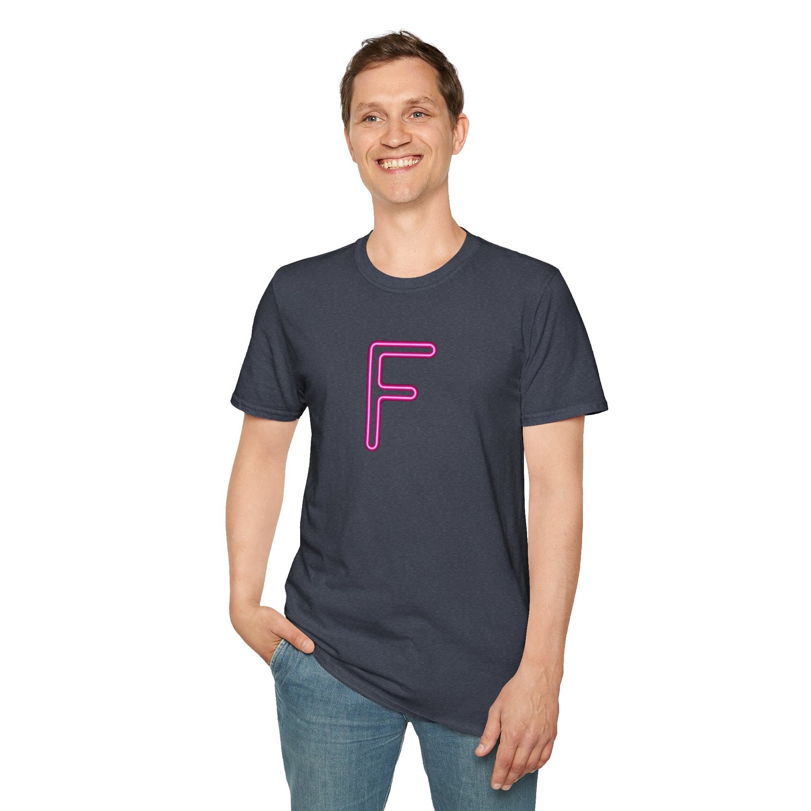 Neon Pink 'F' Graphic T-Shirt — Retro Letter Tee - Image 47