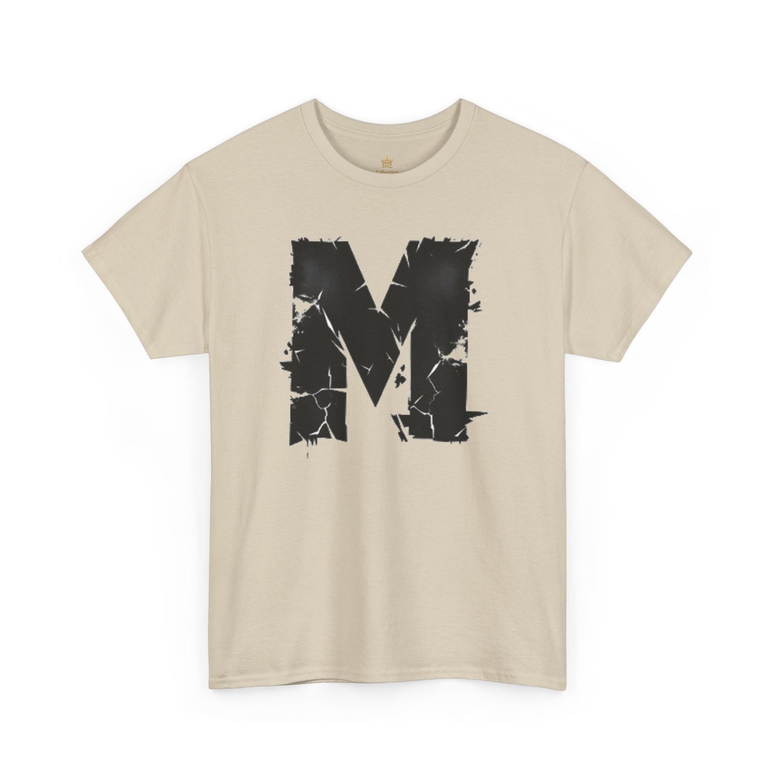 Distressed Black 'M' Graphic Tee — Monogram Initial Shirt - Image 15