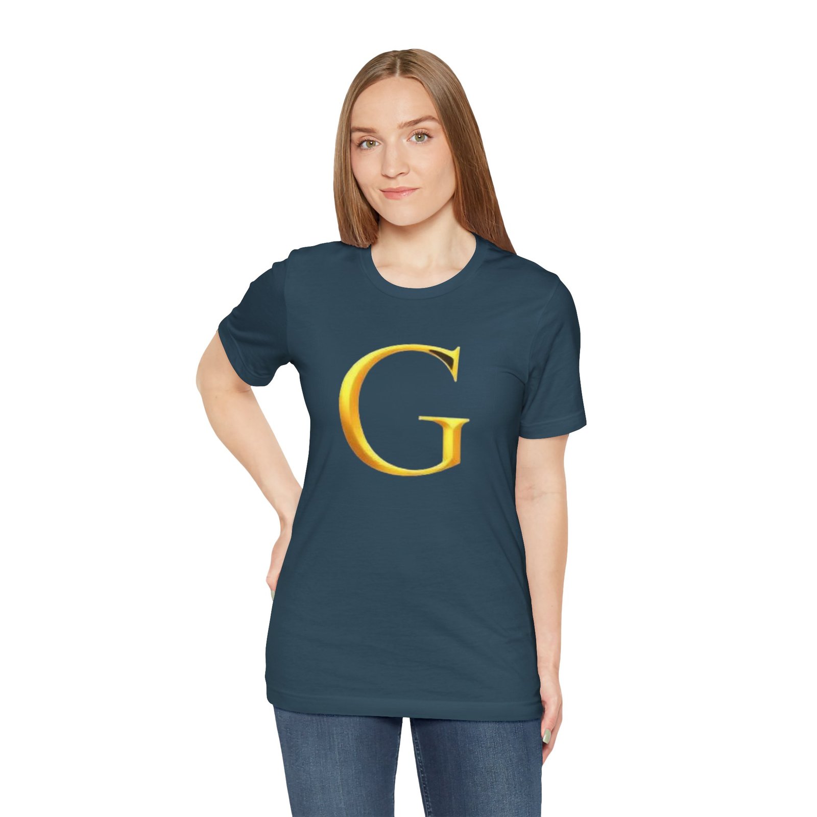 Gold Letter G T-Shirt — Monogram Initial Tee - Image 53