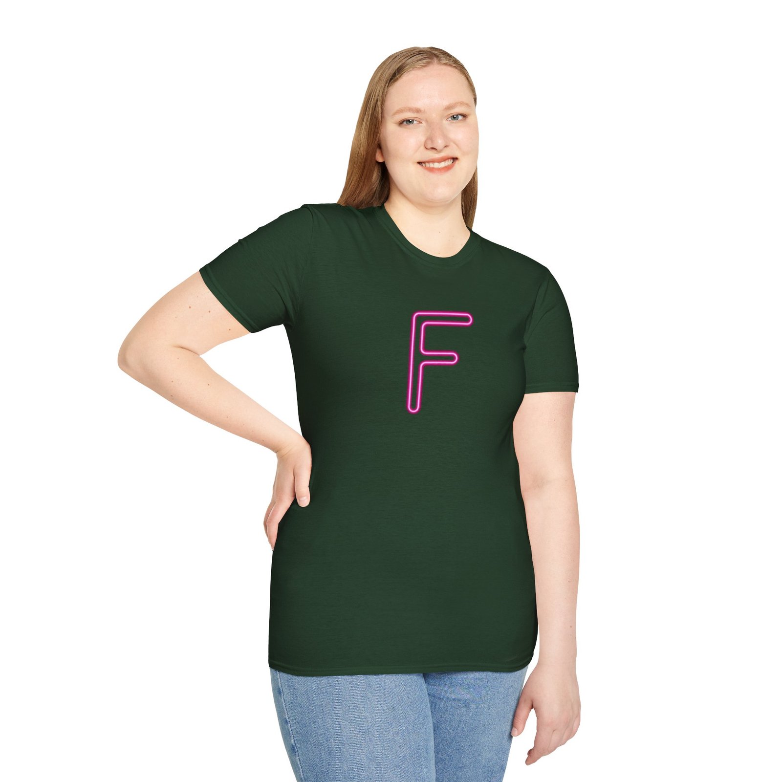 Neon Pink 'F' Graphic T-Shirt — Retro Letter Tee - Image 14