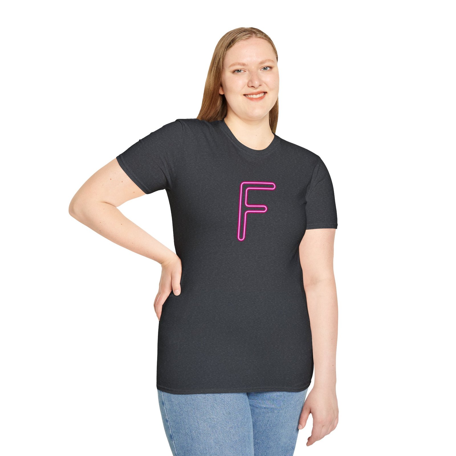 Neon Pink 'F' Graphic T-Shirt — Retro Letter Tee - Image 30