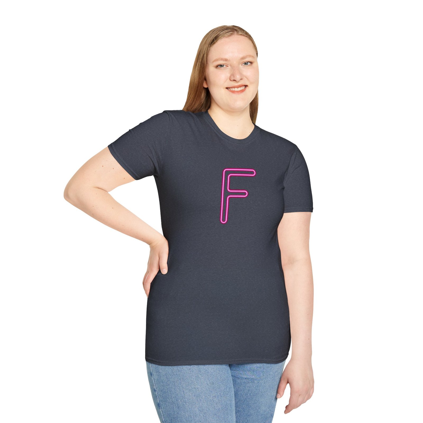 Neon Pink 'F' Graphic T-Shirt — Retro Letter Tee - Image 46