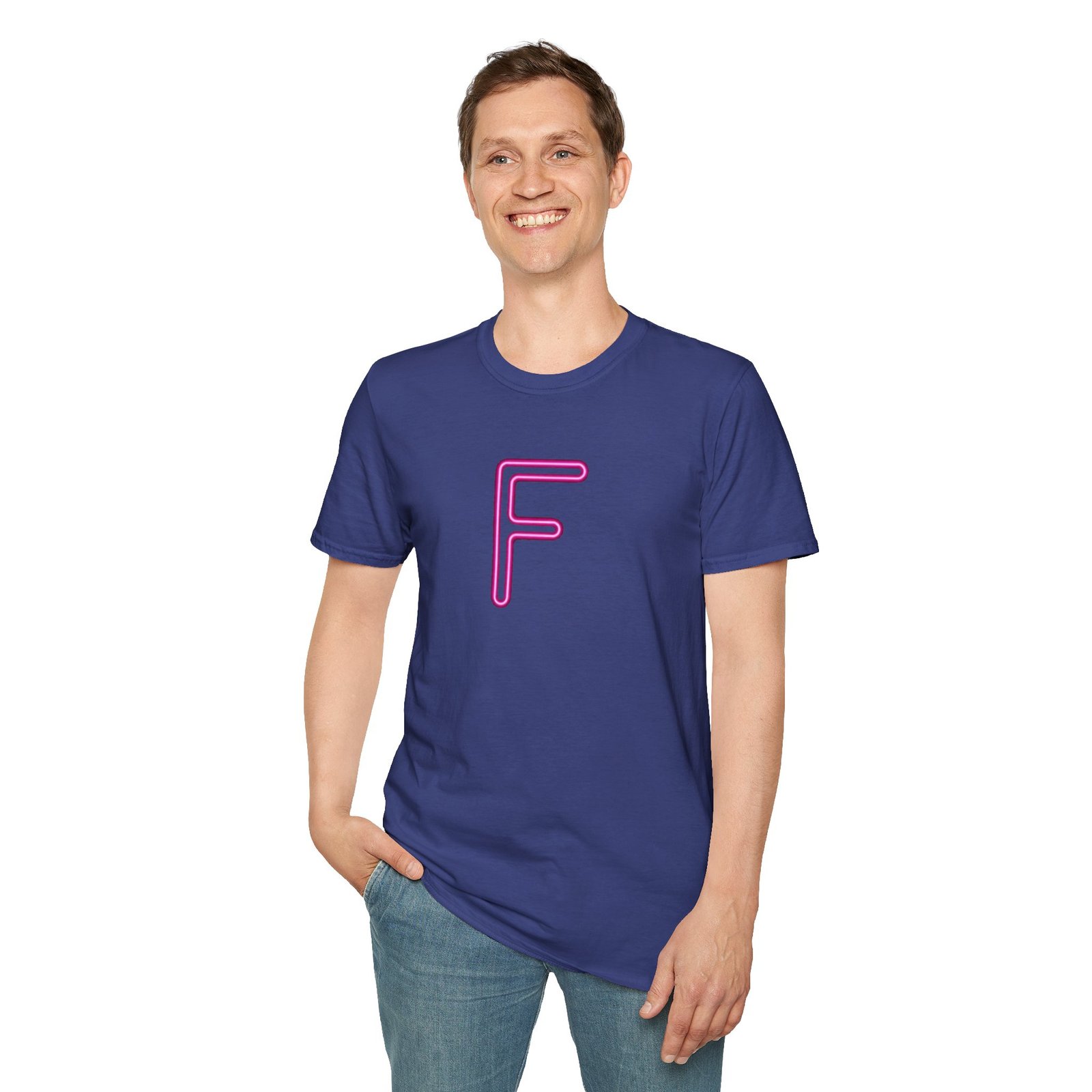Neon Pink 'F' Graphic T-Shirt — Retro Letter Tee - Image 23