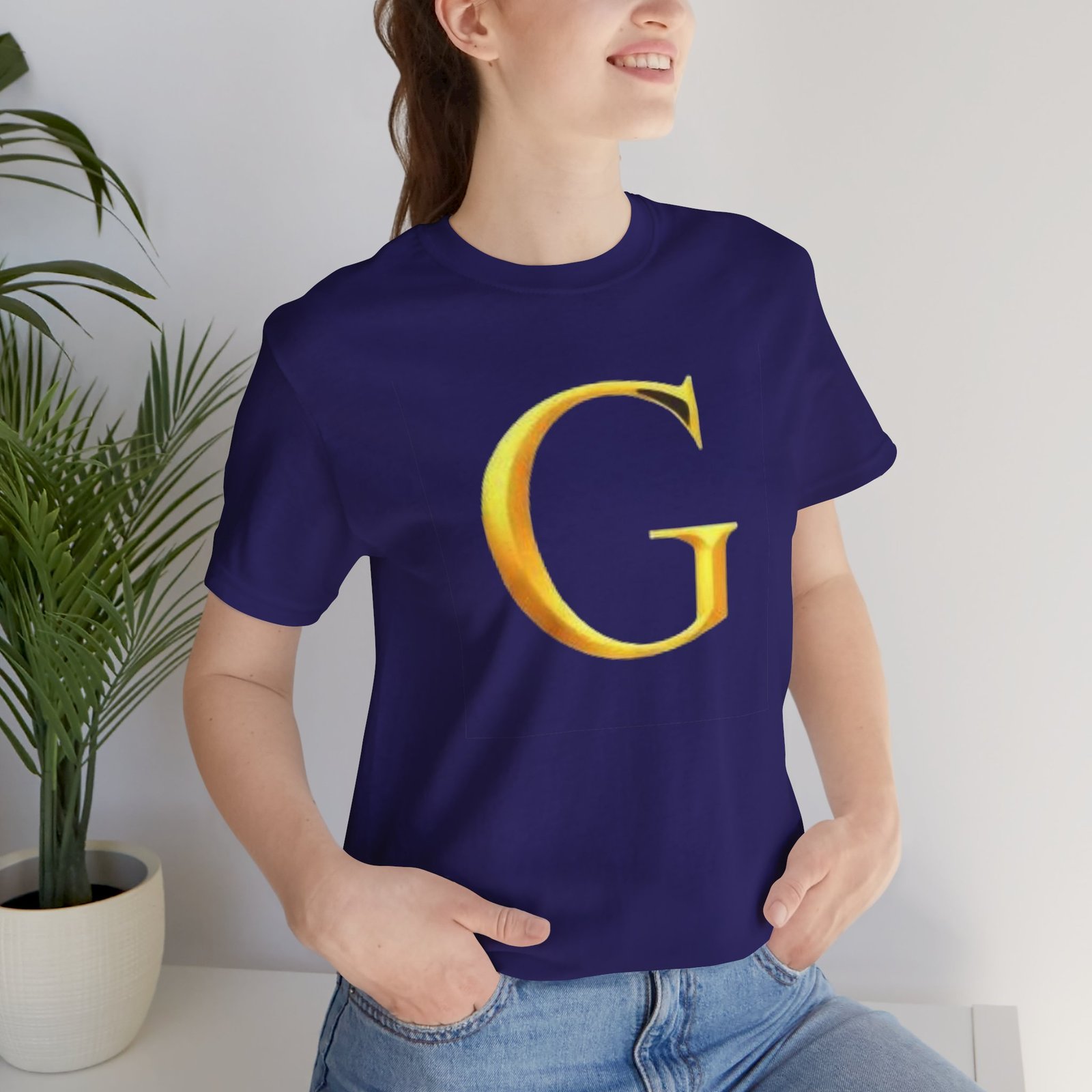 Gold Letter G T-Shirt — Monogram Initial Tee - Image 63