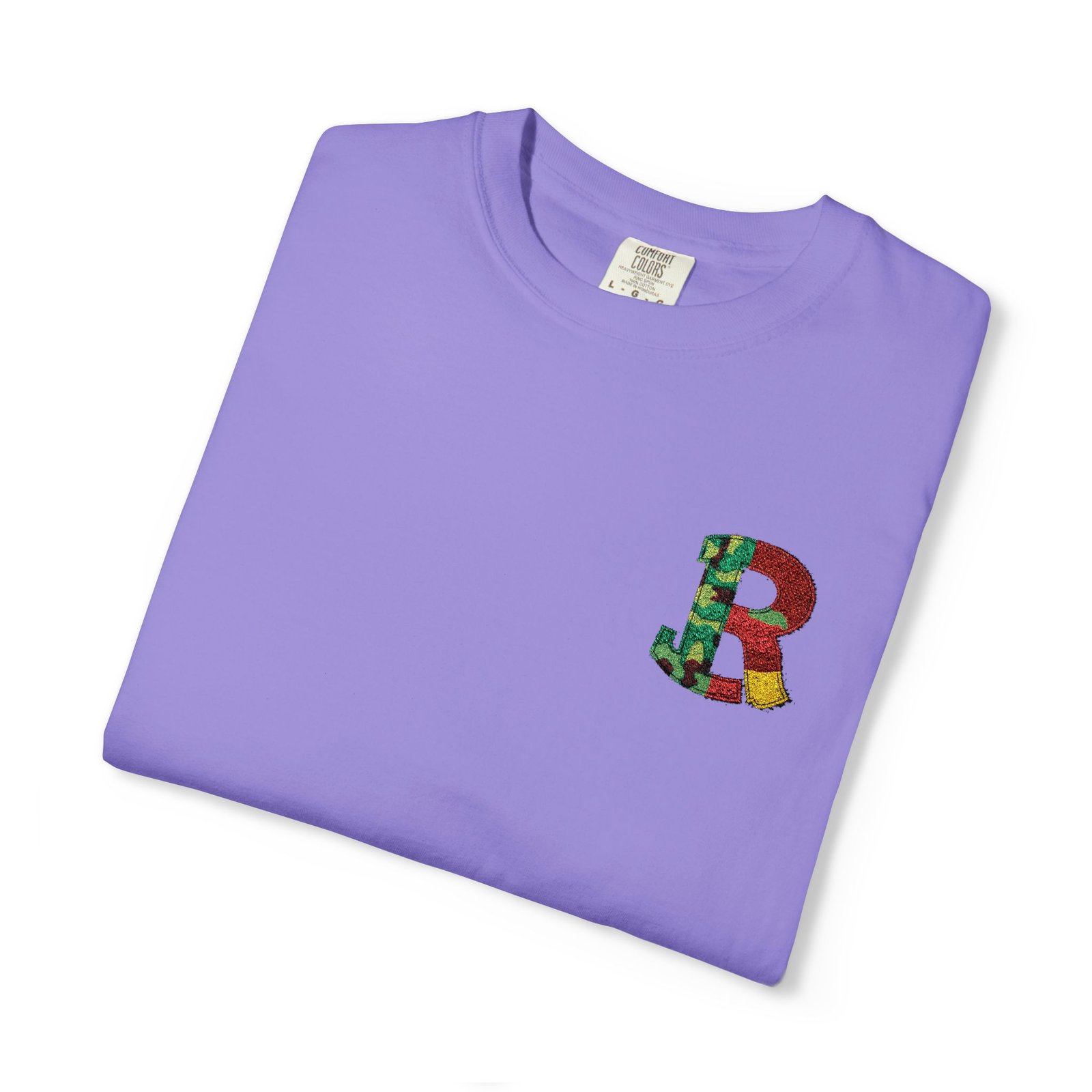 Floral Letter R Pocket T-Shirt — Botanical Monogram Tee - Image 66